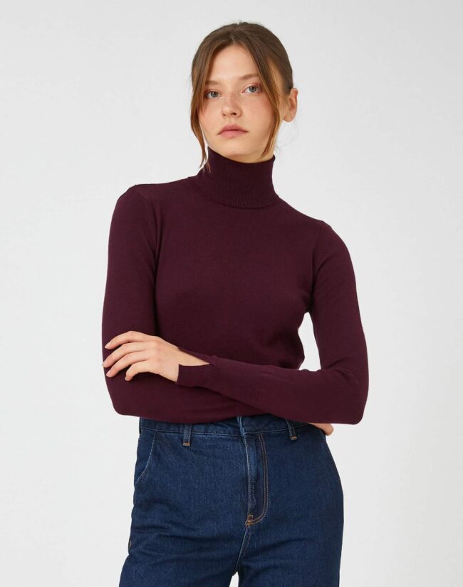 Ribbed Turtleneck Sweater